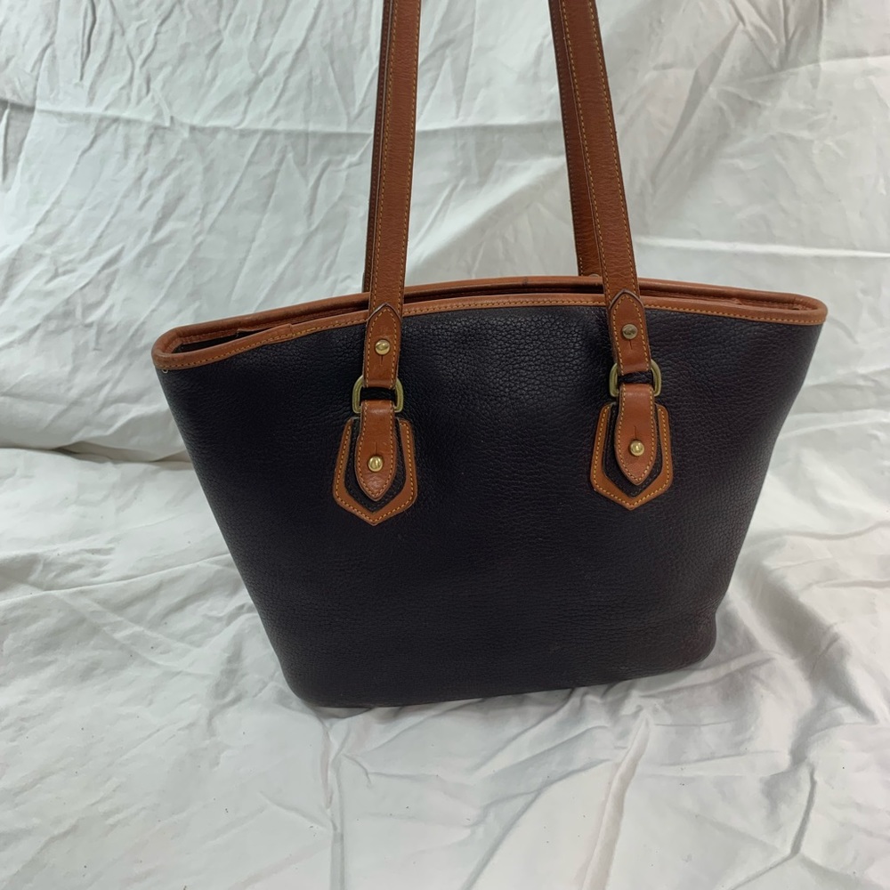 Vintage DOONEY & BOURKE brown pebbled leather tote shopper bag All Weather - Picture 3 of 16